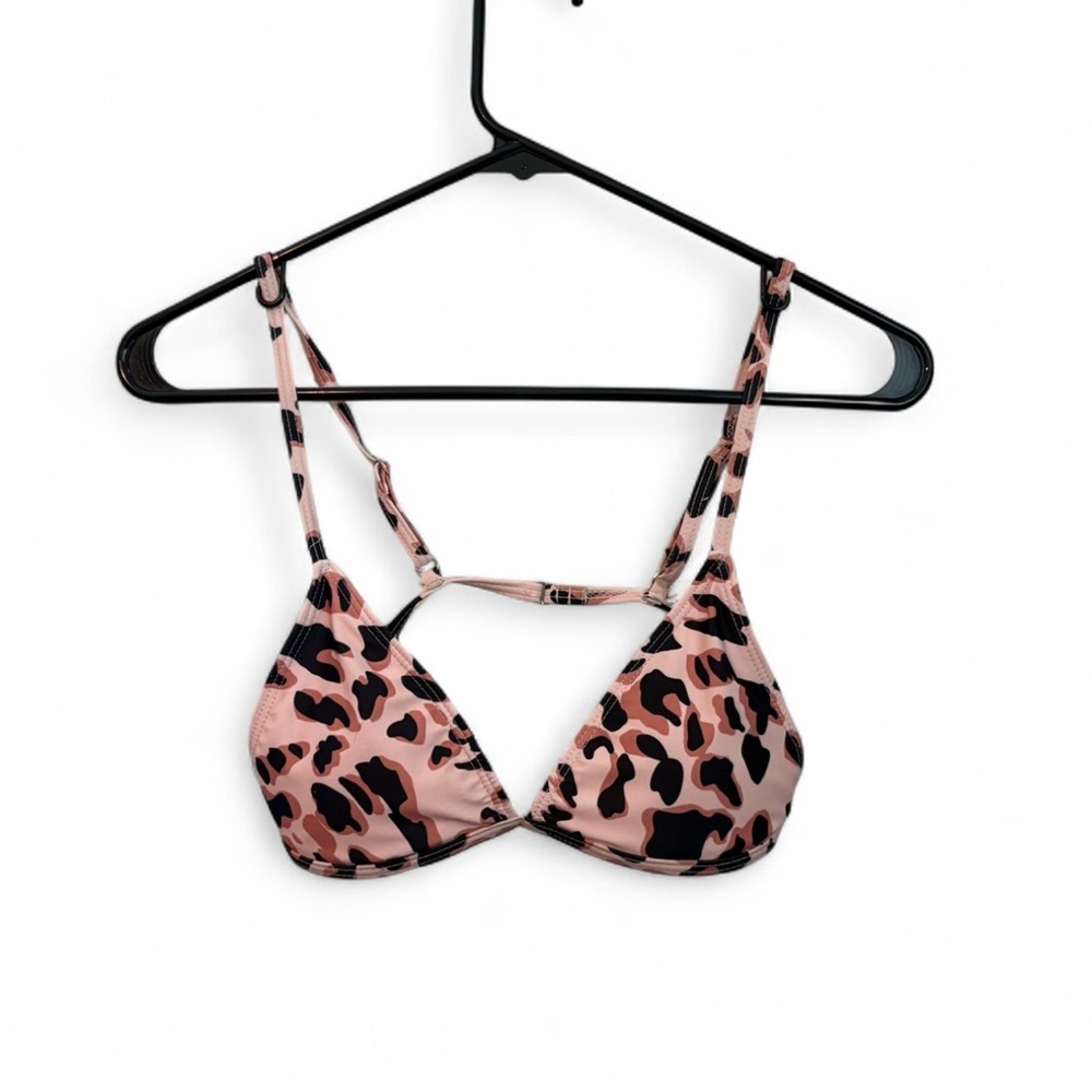 Leopard Print Pink Bikini Top